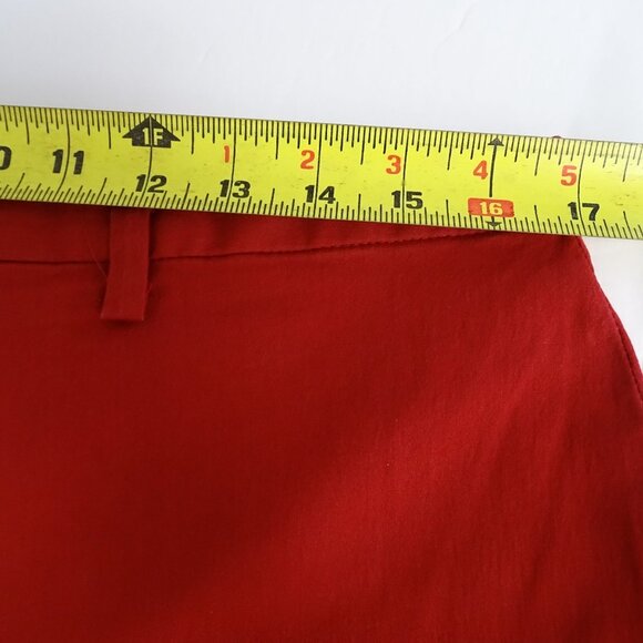Banana Republic Red Stretch Straight Cropped Pants Women Size 14 Work Casual - Picture 7 of 10